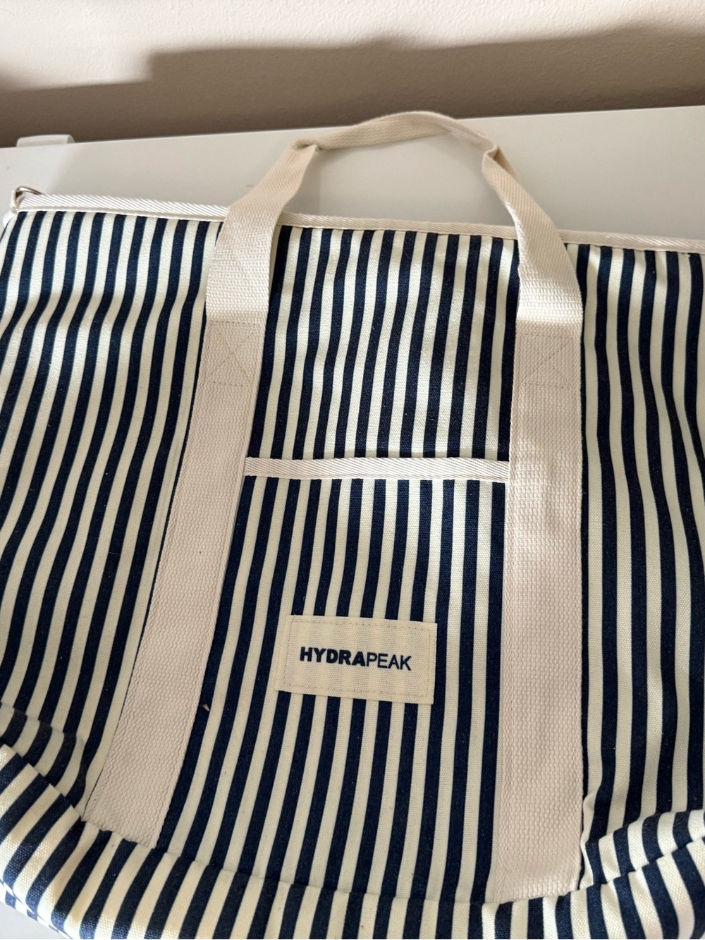 HydraPeak Navy & Cream Striped Women's insulated Tote Bag